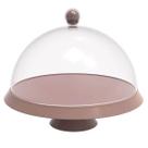 Porta Bolo 25cm Bubble com Cúpula e Pé Crippa Amêndoa Tortas Doces Boleira Porta Bolo 25cm Bubble com Cúpula e Pé Crippa Amêndoa Tortas Doces Boleira
