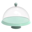 Porta Bolo 25cm Verde Menta com Cúpula e Pé Bubble Crippa Tortas Doces Boleira