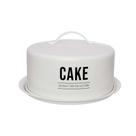Porta Bolo c/Cúpula Aço Galvanizado Manhattan Branco 28,5cm