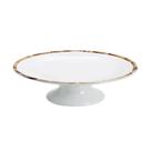 Porta Bolo Com Pé Borda Bambu Natural Scalla 28 Cm 1º L