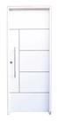Porta Branca Frisada Primer 210x82 Atenas C/ Puxador Lado Direito