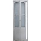 Porta Camarão de Alumínio Lambril 2,10 x 0,80 Com Vidro Mini Boreal Lux Esquerda Cor Branco