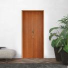 Porta Camarão Lisa Padrão Imbuia Batente Ecológico 11 com Fecho Injetron 92cm X 210cm Esquerdo Rodam