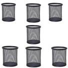 Porta Caneta, Porta Lápis, Porta Treco Kit c/ 7 Unds, Redondo, Aramado, Preto