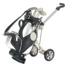 Porta Canetas Carrinho de Golfe Goldia 3 Canetas Preto Prata