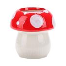 Porta-canetas Cerâmico em Forma de Cogumelo Vermelho e Branco 10,4 cm Porta-canetas Cerâmico em Forma de Cogumelo Vermelho e Branco 10,4 cm
