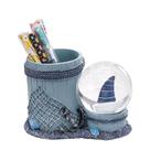 Porta-canetas Creative Resin com Crystal Ball Light Nautical