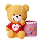 Porta-canetas Piggy Bank Cartoon Bear para crianças, caixa de dinheiro com moedas