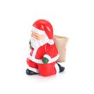 Porta-canetas, pote de lápis de resina de Papai Noel, organizador de mesa