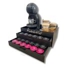 Porta Cápsulas 2 Gavetas Preta Dolce Gusto Bandeja Espelhada