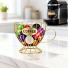 Porta Cápsulas de Café Xícara Dourado Dispenser Em Metal
