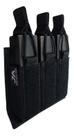 Porta Carregador de Pistola PST Triplo Modular Preto
