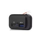 Porta Carregador Duplo Usb Tipo C Qc3.0 Pd 12v 24v Universal