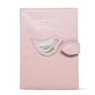 Porta Cartão de Vacina de Couro - Rosa Bebê / Prata