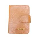 Porta Cartão Feminino Classe Couro Compacto Com Fecho De Pressão