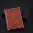 Porta Cartão Pequeno Minimalista Couro Nobre Laranja