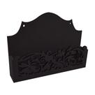 Porta Cartas Flor com Passaro 24,6x4,6x18 Mdf Madeira Pintado