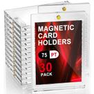 Porta-cartas magnéticos ToBeAce 75 pt, pacote com 30, transparente