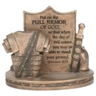 Porta-cartões de mesa decorativo Dicksons Bronzetone Full Armor Scripture 8 x 10 cm