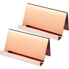 Porta-cartões de visita Maxdot Stainless Steel Rose Gold, pacote com 2