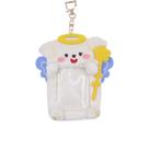Porta-cartões MOSSTYUS Cute Plush Photocard com chaveiro amarelo