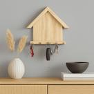 Porta Chave Casinha 20CM Madeira Pinus Porta Entrada Resistente Sofisticado Decorativo Lar Luxo
