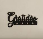 Porta chave de MDF parede - GRATIDÃO com fita 3m e 4 ganchos