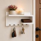 Porta Chave Decorativo MDF De Parede Organizador Com Ganchos Metálicos Entrada Casa Envio Rápido Porta Chave Decorativo MDF De Parede Organizador Com Ganchos Metálicos Entrada Casa Envio Rápido