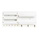 Porta Chaves Bolsas E Controles Remotos MDF Fixado Na Parede Com Suporte Invisivel Acompanha Kit Montagem e Manual