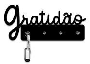 Porta Chaves De Parede Criativo Organiza Gratidão 24 X 11,5
