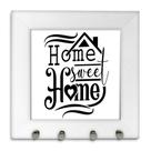 Porta Chaves de Parede Home Sweet Home Moldura Branco 12x12