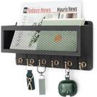 Porta-chaves e correspondências decorativo Rebee Vision Farmhouse Black