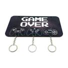 Porta chaves game over com 3 chaveiros
