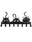 Porta Chaves Gatinhos em Metal 30x15cm Preto