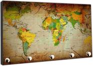 Porta Chaves Mapa Mundo Países Continentes Salas Organizador Chaveiro Decorar