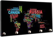 Porta Chaves Mapa Mundo Países Continentes Salas Organizador Chaveiro Decorar