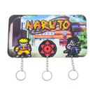 Porta chaves naruto com 3 chaveiros