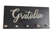 Porta chaves premium alto relevo 25x12cm prata gratidão Porta chaves premium alto relevo 25x12cm prata gratidão