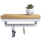 Porta Chaves Strassis Design SD-5006 Metal e Madeira Cor: Branco
