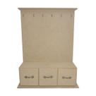 Porta Colar com 3 Gavetas e 6 Ganchos 32cm Mdf Madeira