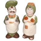 Porta Colher de Pau Casal de Vovo Cozinheiro Ceramica Verde - DECORE CASA