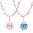 Porta Collar Infantil XEEWEN 2 Paquetes con Estuche de Silicona en Forma de Mariposa