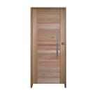 Porta com Visor Mista Batente Misto 14 Puxador Barra Chata 102 X 210cm Rodam Bbb Abertura Esquerda