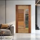 Porta com Visor Mista Batente Misto 14 Puxador Barra Chata 127 X 210cm Rodam Bbb Abertura Esquerda