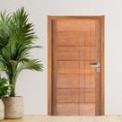 Porta Completa BBB 03 Frisos 72x210cm em Madeira Maciça Cedro Arana