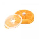 Porta Comprimidos Giratório de Plástico Laranja 9cm x 9cm x 2,5cm Lyor
