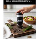 Porta Condimento e Saleiro Preto 120ml com Tampa Dosadora Wec Vidro, Design Moderno e Funcional Porta Condimento e Saleiro Preto 120ml com Tampa Dosadora Wec Vidro, Design Moderno e Funcional