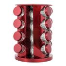 Porta Condimento Giratório 16 Potes Vidro Vermelho Metálico Porta Condimento Giratório 16 Potes Vidro Vermelho Metálico