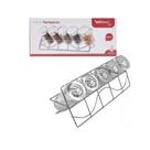 Porta Condimento Tempero 5 Potes 90 Ml Vidro Suporte