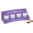 Porta Condimentos Com Base Hortênsia Roxo 5 Peças Porta Condimentos Com Base Hortênsia Roxo 5 Peças